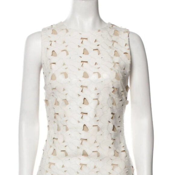 RARE NWOT Alice + Olivia Fey Neutrals Ivory Cutout Embroidered Midi Dress 4 $465 - Picture 5 of 8